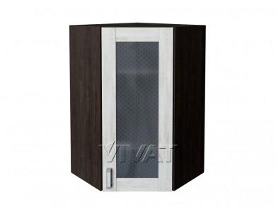 Шкаф верхний угловой со стеклом Лофт 590Н Nordic Oak / Graphite