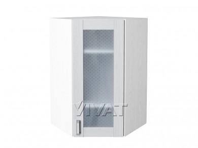Шкаф верхний угловой со стеклом Лофт 590Н Snow Veralinga / Белый