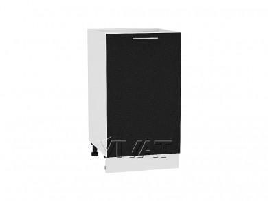 Шкаф нижний Валерия-М 450 Чёрный металлик / Белый