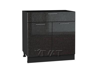 Шкаф нижний с 1 ящиком Валерия-М 800 Чёрный металлик / Graphite