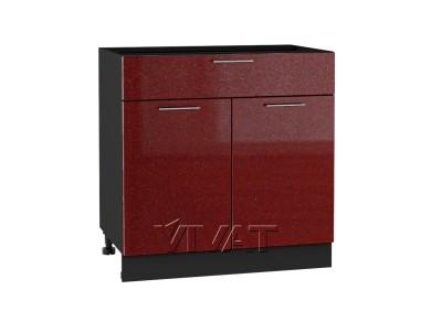 Шкаф нижний с 1 ящиком Валерия-М 800 Гранатовый металлик / Graphite