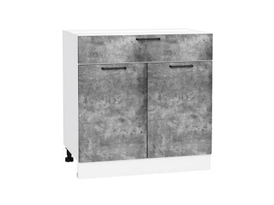 Шкаф нижний с 1 ящиком Флэт 800 Temple Stone 2S / Белый