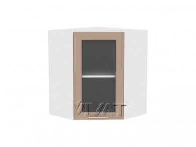 Шкаф верхний угловой со стеклом Ницца Royal 590 Omnia / Белый