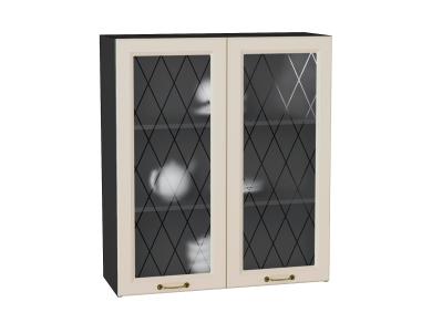 Шкаф верхний со стеклом Ницца 800Н Агат / Graphite