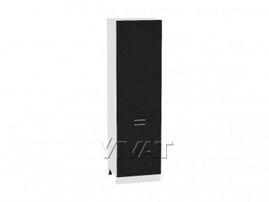 Шкаф-пенал Валерия-М 600Н (для верхних шкафов 920) Чёрный металлик / Белый