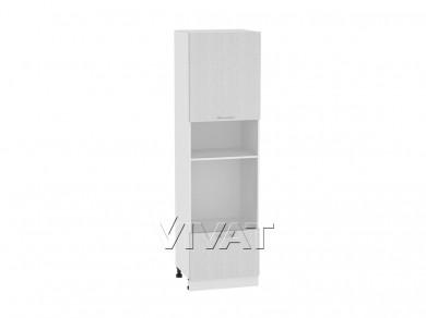 Шкаф пенал под встраиваемую бытовую технику Валерия-М 600Н (для верхних шкафов 920) Серый металлик дождь светлый / Белый