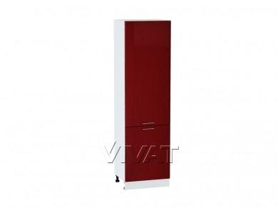 Шкаф-пенал Валерия-М 600 (для верхних шкафов 720) Гранатовый металлик / Белый