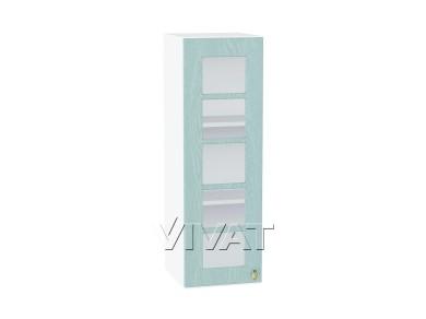Шкаф верхний со стеклом Прованс 300Н Голубой / Белый