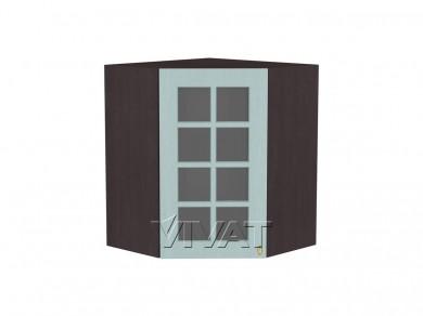 Шкаф верхний угловой со стеклом Прованс 590Н Голубой / Graphite