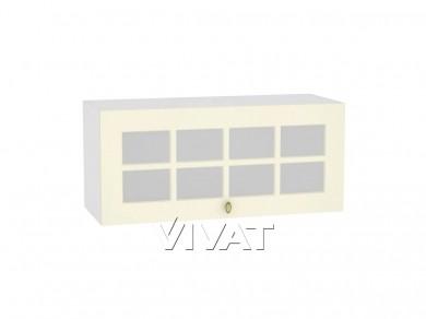 Шкаф верхний горизонтальный со стеклом Прованс 800 Ваниль / Белый
