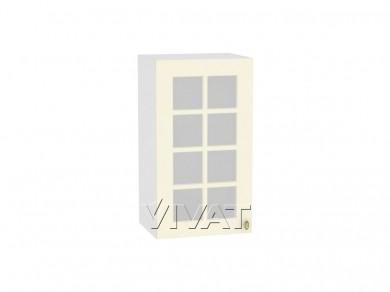 Шкаф верхний со стеклом Прованс 400 Ваниль / Белый