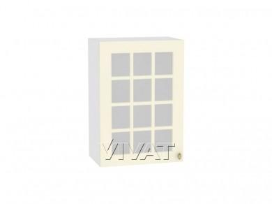 Шкаф верхний со стеклом Прованс 500 Ваниль / Белый