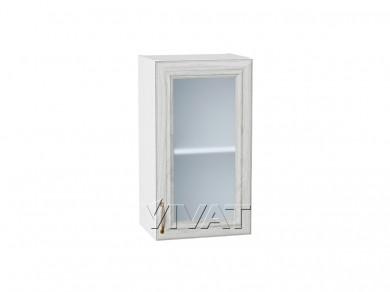 Шкаф верхний со стеклом Шале 400 White Dreamline / Белый