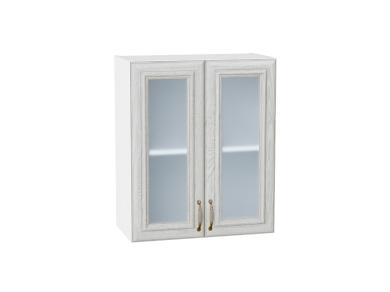 Шкаф верхний со стеклом Шале 600 White Dreamline / Белый