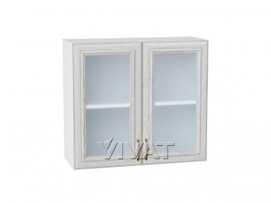 Шкаф верхний со стеклом Шале 800 White Dreamline / Белый