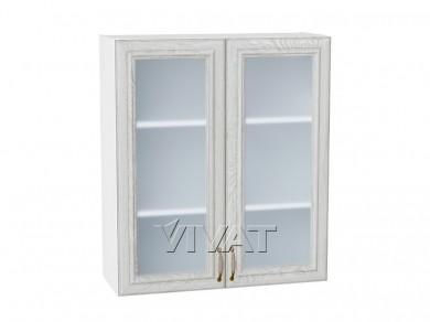Шкаф верхний со стеклом Шале 800Н White Dreamline / Белый