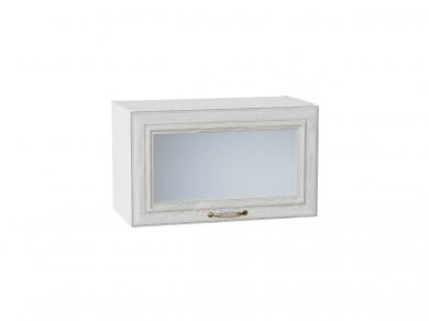 Шкаф верхний горизонтальный со стеклом Шале 600 White Dreamline / Белый