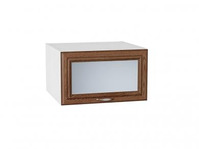 Шкаф верхний горизонтальный с увеличенной глубиной со стеклом Шале 610 Brown Dreamline / Белый
