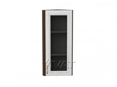 Шкаф верхний торцевой со стеклом Шале 300Н White Dreamline / Венге
