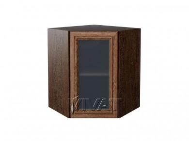 Шкаф верхний угловой со стеклом Шале 590 Brown Dreamline / Венге