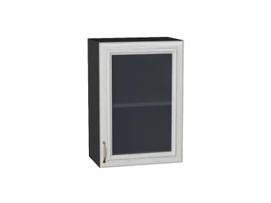 Шкаф верхний со стеклом Шале 500 White Dreamline / Graphite