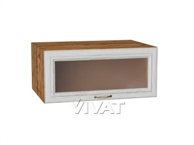 Шкаф верхний горизонтальный с увеличенной глубиной со стеклом Шале 810 White Dreamline / Дуб Вотан