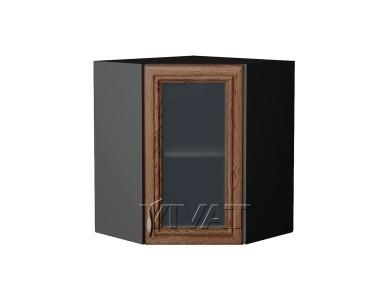 Шкаф верхний угловой со стеклом Шале 590/G Brown Dreamline