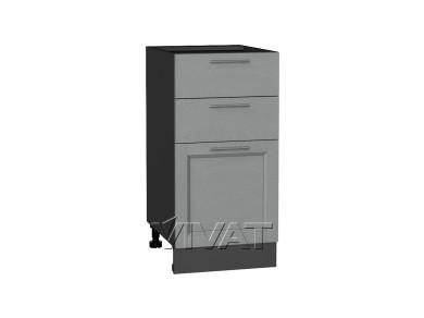 Шкаф нижний с 3-мя ящиками Сканди 400 Grey Softwood / Graphite
