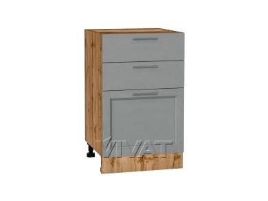 Шкаф нижний с 3-мя ящиками Сканди 500 Grey Softwood / Дуб Вотан