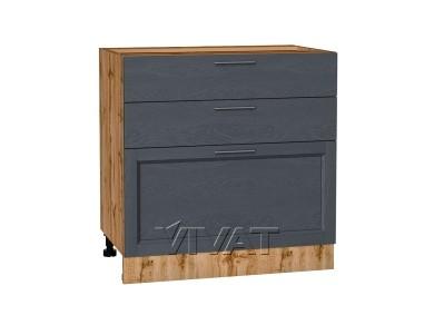 Шкаф нижний с 3-мя ящиками Сканди 800 Graphite Softwood / Дуб Вотан