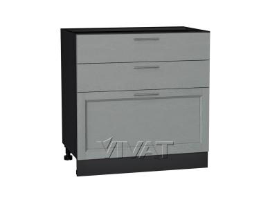 Шкаф нижний с 3-мя ящиками Сканди 800 Grey Softwood / Graphite