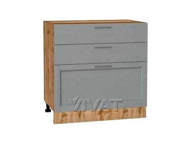 Шкаф нижний с 3-мя ящиками Сканди 800 Grey Softwood / Дуб Вотан