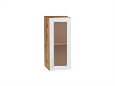 Шкаф верхний со стеклом Сканди 300 White Softwood / Дуб Вотан