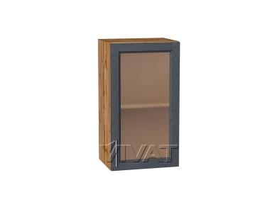 Шкаф верхний со стеклом Сканди 400 Graphite Softwood / Дуб Вотан