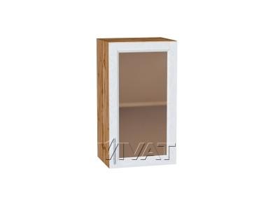 Шкаф верхний со стеклом Сканди 400 White Softwood / Дуб Вотан