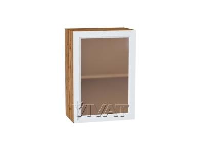 Шкаф верхний со стеклом Сканди 500/Д White Softwood
