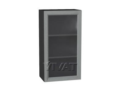 Шкаф верхний со стеклом Сканди 500Н Grey Softwood / Graphite