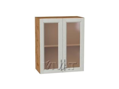 Шкаф верхний со стеклом Сканди 600 Cappuccino Softwood / Дуб Вотан