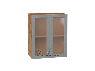 Шкаф верхний со стеклом Сканди 600 Grey Softwood / Дуб Вотан