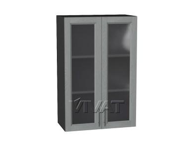 Шкаф верхний со стеклом Сканди 600Н Grey Softwood / Graphite