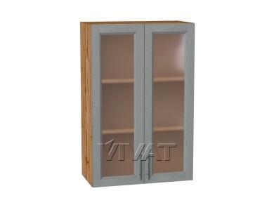 Шкаф верхний со стеклом Сканди 600Н Grey Softwood / Дуб Вотан