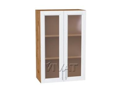 Шкаф верхний со стеклом Сканди 600Н White Softwood / Дуб Вотан