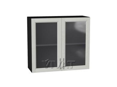 Шкаф верхний со стеклом Сканди 800 Cappuccino Softwood / Graphite