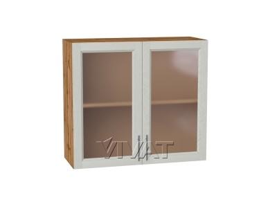 Шкаф верхний со стеклом Сканди 800 Cappuccino Softwood / Дуб Вотан