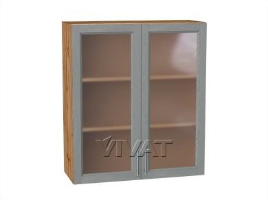 Шкаф верхний со стеклом Сканди 800Н Grey Softwood / Дуб Вотан