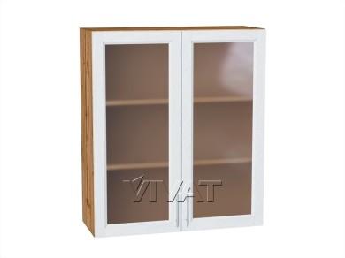 Шкаф верхний со стеклом Сканди 800Н/Д White Softwood