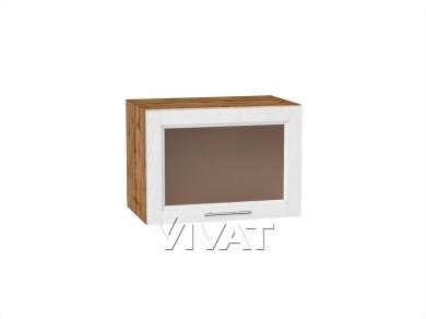 Шкаф верхний горизонтальный со стеклом Сканди 500 White Softwood / Дуб Вотан