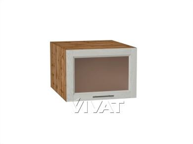Шкаф верхний горизонтальный с увеличенной глубиной со стеклом Сканди 510 Cappuccino Softwood / Дуб Вотан