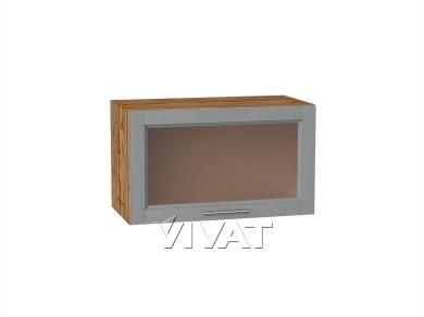 Шкаф верхний горизонтальный со стеклом Сканди 600 Grey Softwood / Дуб Вотан