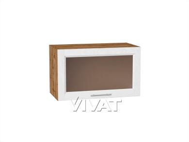 Шкаф верхний горизонтальный со стеклом Сканди 600 White Softwood / Дуб Вотан